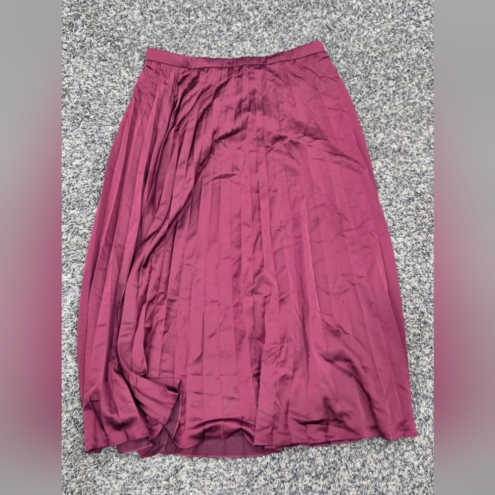 J. Crew Pink Midi A-Line Pleated Skirt